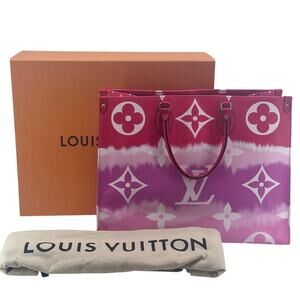 Louis Vuitton LV Monogram Escale Onthego GM Rouge Red Pink Tote Bag Full Set